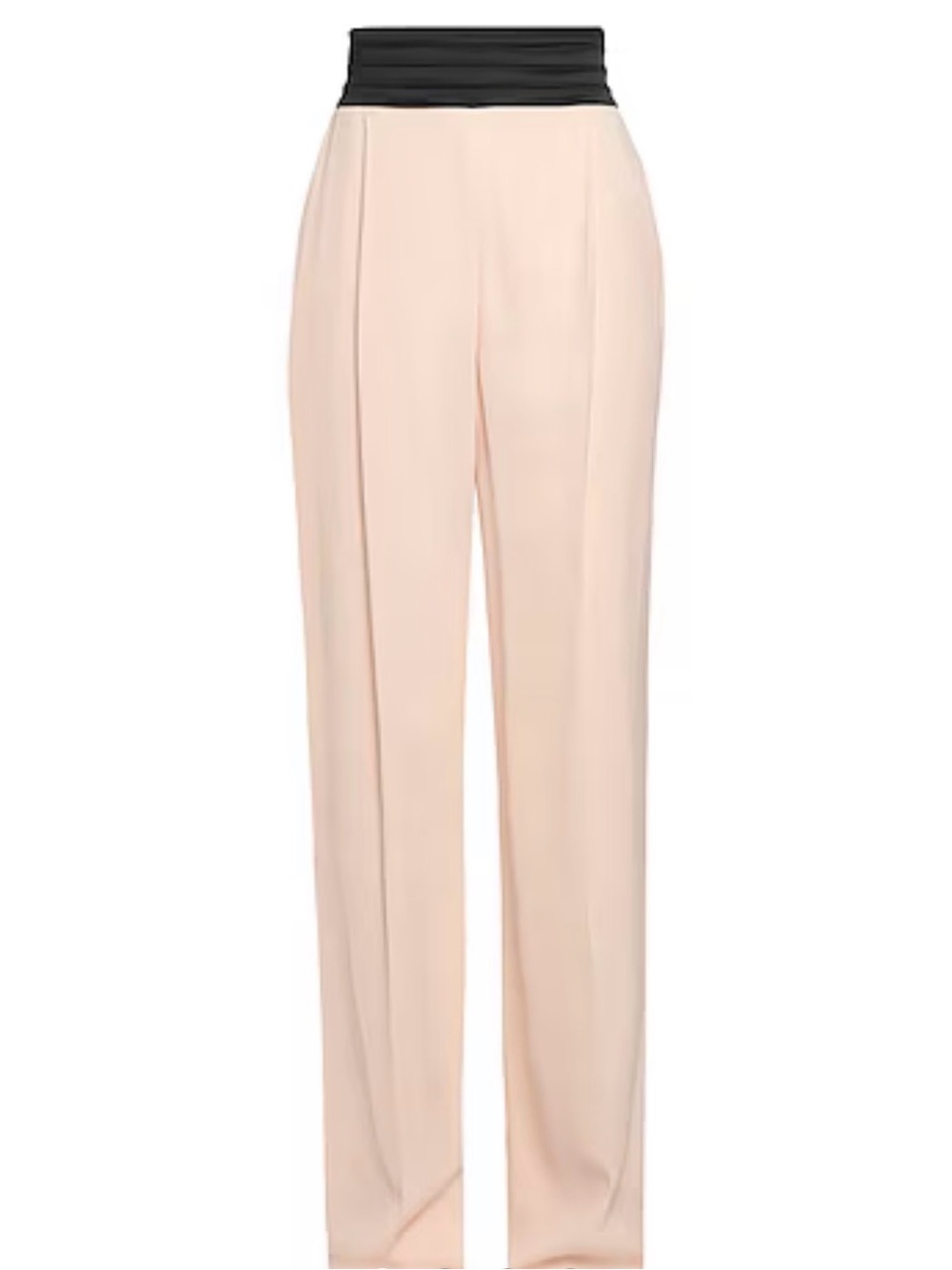 Anna Molinari NWT Blush Pink Straight Leg  Black Satin Waistband Made in Itali